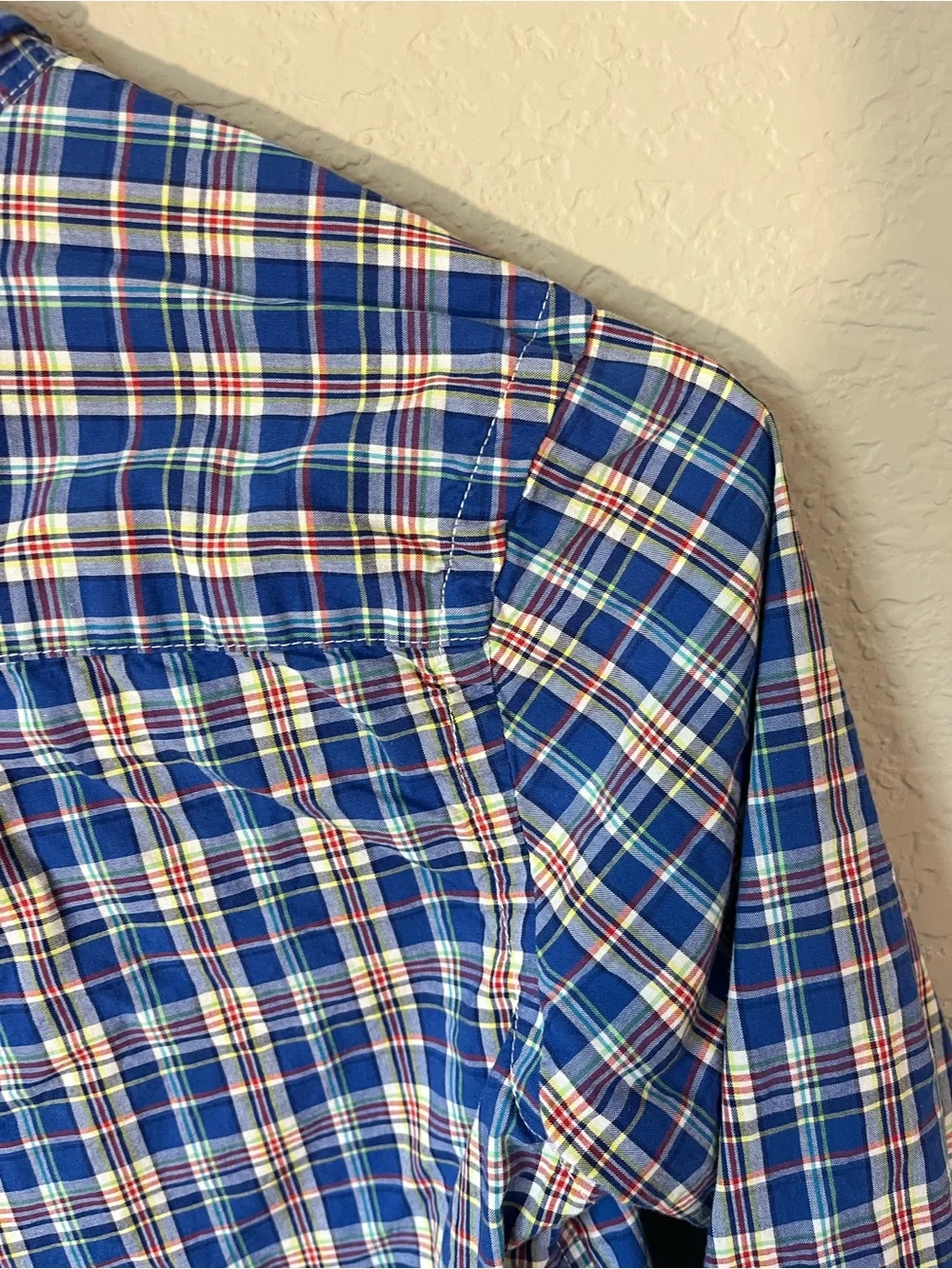 Ralph Lauren Boys Size 8 Blue Plaid Cotton Button Down Shirt Preppy Fall classic
